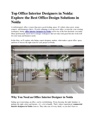 Office Interior Designers in Noida | Interior Designers