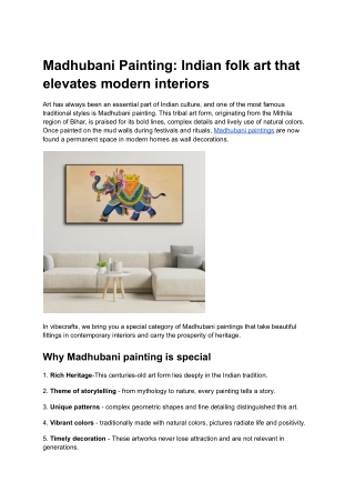 Madhubani Painting_ Indian folk art that elevates modern interiors