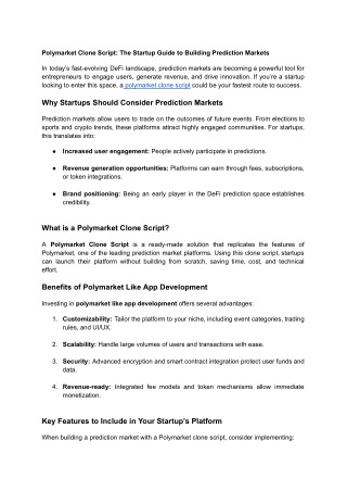 Polymarket clone script