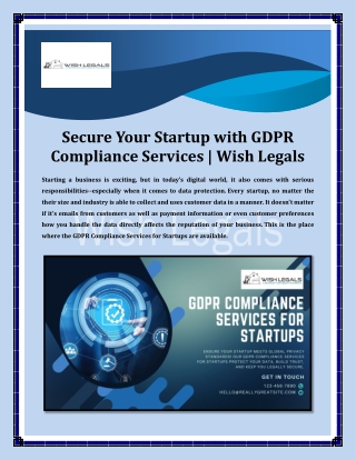 Secure Your Startup with GDPR Compliance Services | Wish Legals