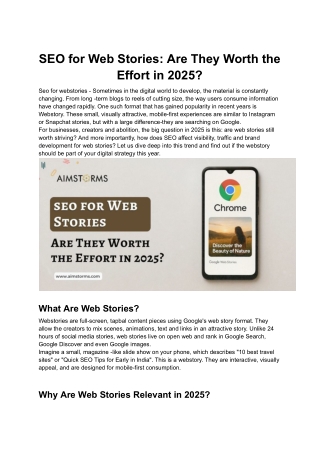 SEO for Web Stories: Are They Worth the Effort in 2025