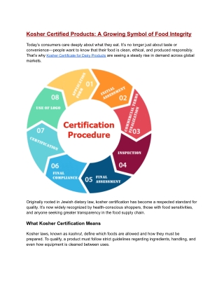 Kosher Certified Products_ A Growing Symbol of Food Integrity