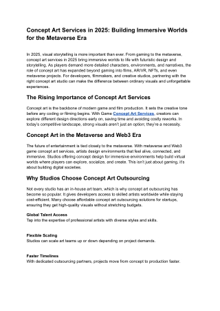 Concept Art Services in 2025_ Building Immersive Worlds for the Metaverse Era