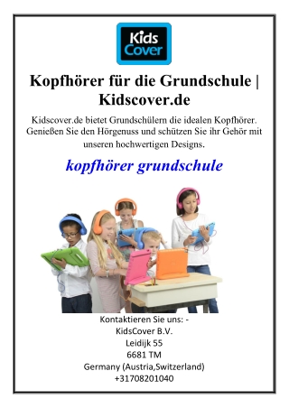 Kopfhörer für die Grundschule | Kidscover.de