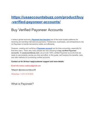 Buy Verified Payoneer Accounts