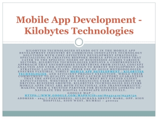 Mobile App Development - Kilobytes Technologies