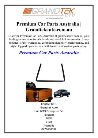 Premium Car Parts Australia | Grandtekauto.com.au
