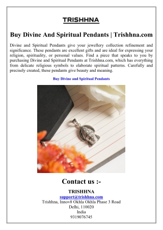 Buy Divine And Spiritual Pendants Trishhna.com