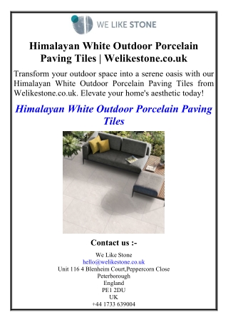 Himalayan White Outdoor Porcelain Paving Tiles | Welikestone.co.uk