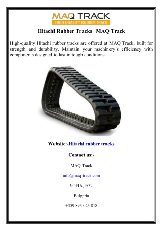 Hitachi Rubber Tracks  MAQ Track