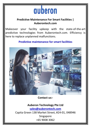 Predictive Maintenance For Smart Facilities  Auberontech.com