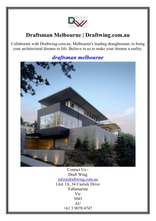 Draftsman Melbourne Draftwing.com.au