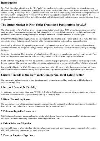 The Office Market in New York: Trends and Perspectives for 2023