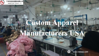 Custom Apparel Manufacturers USA