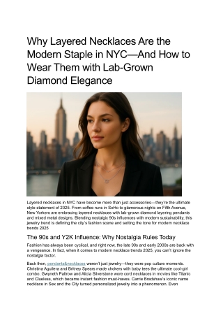 Why Layered Necklaces Are the Modern Staple in NYC—And How to Wear Them with Lab-Grown Diamond Elegance