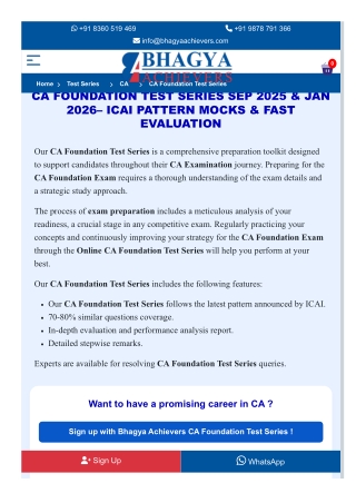 CA Foundation Test Series