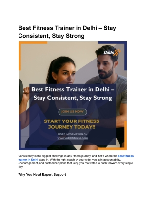 Best Fitness Trainer in Delhi – Stay Consistent, Stay Strong