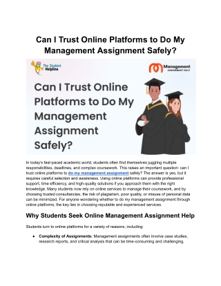 Can I Trust Online Platforms to Do My Management Assignment Safely (1)