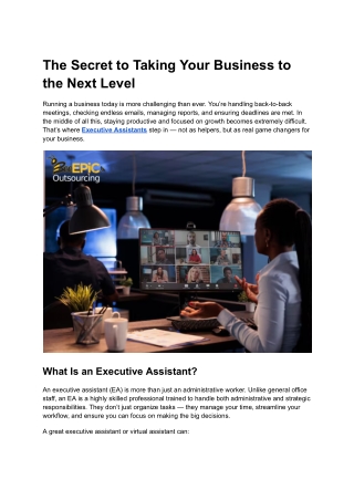 The Secret to Taking Your Business to the Next Level