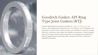 High-Performance API Ring Gasket by Goodrich Gasket