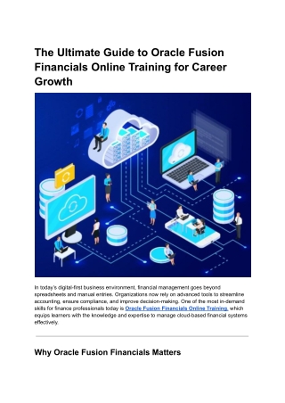 The Ultimate Guide to Oracle Fusion Financials Online Training for Career Growth