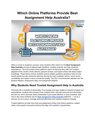 Which Online Platforms Provide Best Assignment Help Australia