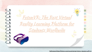 FotonVR The Best Virtual Reality Learning Platform for Students Worldwide