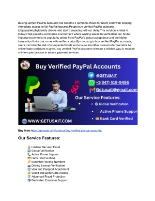 How to Safely Purchase Verified PayPal  Account