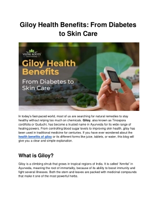 Giloy Health Benefits: From Diabetes to Skin Care
