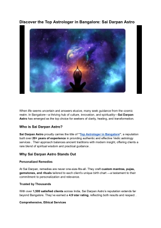 Discover the Top Astrologer in Bangalore_ Sai Darpan Astro (1)
