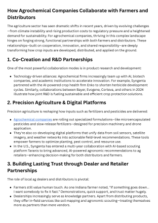 How Agrochemical Companies Collaborate with Farmers and Distributors