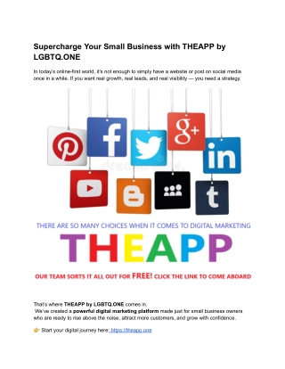 Supercharge Your Small Business with THEAPP by LGBTQ