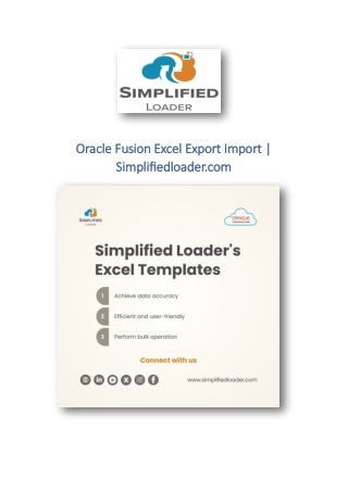 Oracle Fusion Excel Export Import | Simplifiedloader.com