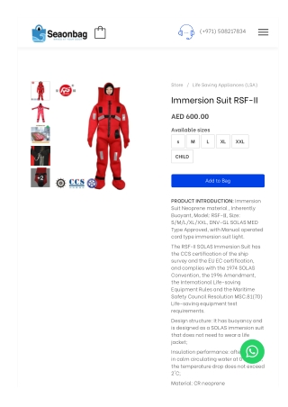 Immersion Suit RSF-II