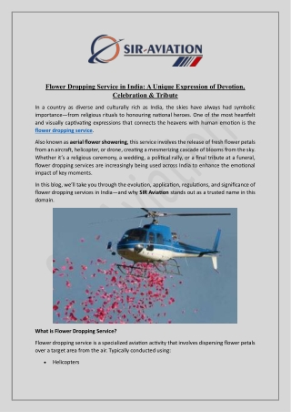 Flower Dropping Service in India: A Unique Expression of Devotion, Celebration &