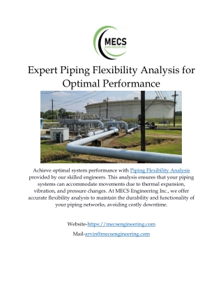 Expert Piping Flexibility Analysis for Optimal Performance