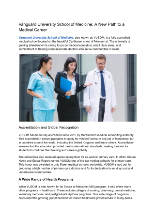 Vanguard University School of Medicine_ A New Path to a Medical Career