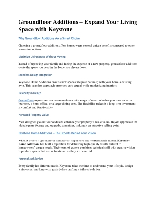 Groundfloor Additions