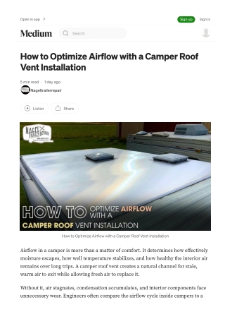 Airflow Optimization guide by Camper Roof Sealing Michigan Expert