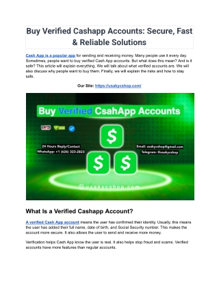 Top 5 Sites to Buying Verified Cashapp Accounts,2025