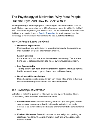 The Psychology of Motivation_ Why Most People Quit the Gym and How to Stick With It