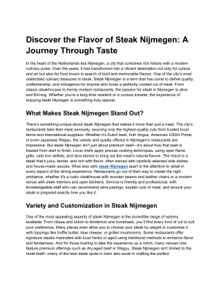 Discover the Flavor of Steak Nijmegen_ A Journey Through Taste (1)