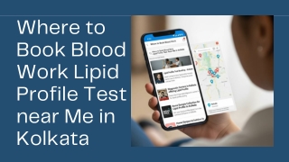 Where to Book Blood Work Lipid Profile Test near Me in Kolkata