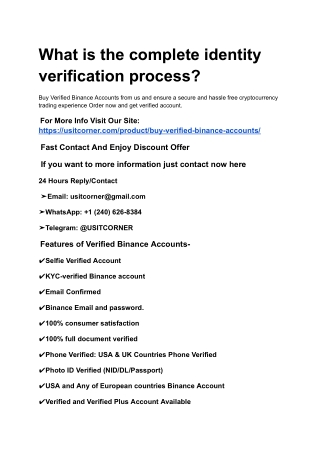 A Fastest Way To Buy Verified Binance Accounts