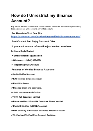A Fastest Way To Buy Verified Binance Accounts