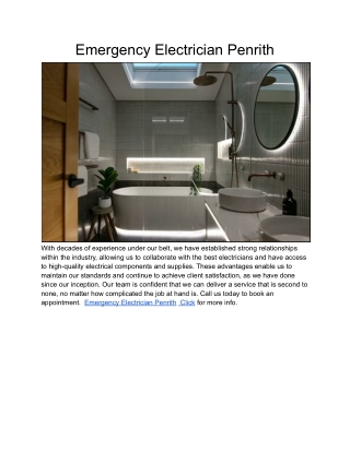 Emergency Electrician Penrith