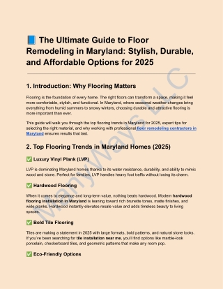 The Ultimate Guide to Floor Remodeling in Maryland_ Stylish, Durable, and Affordable Options for 2025