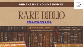 Premium PhD Thesis Binding Services for Scholars – Rare Biblio