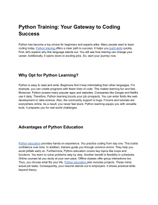 python training