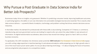 Why Pursue a Post Graduate In Data Science India for Better Job Prospects?